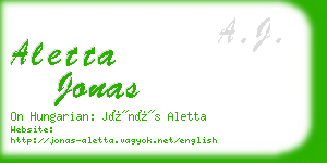 aletta jonas business card